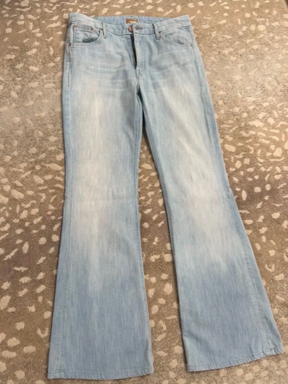 MOTHER Light Wash Wide Leg Jeans
